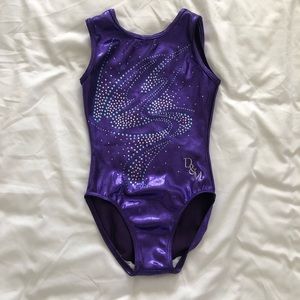 Purple & Rhinestones gymnastics leotard